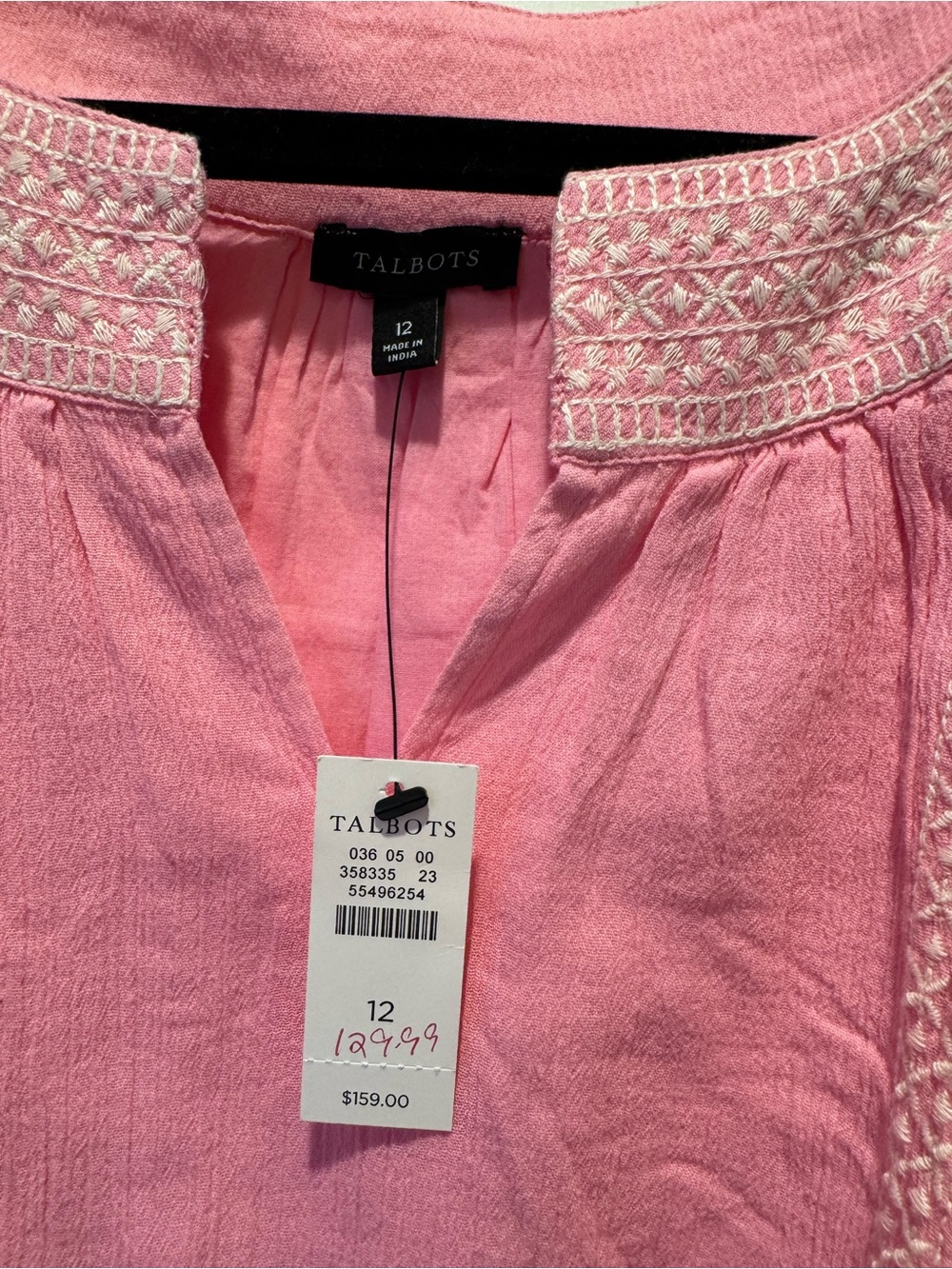 Talbots Pink Embroidered Sleeveless Maxi Dress with Tie Waist - Picture 2 of 6